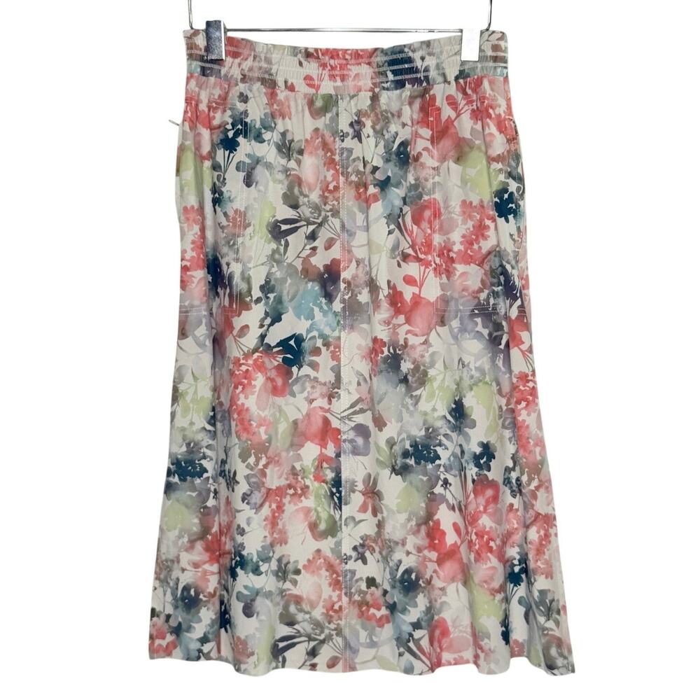 Athleta Jupe Savannah Floral Midi Skirt M Pastel Watercolor Pockets Lightweight